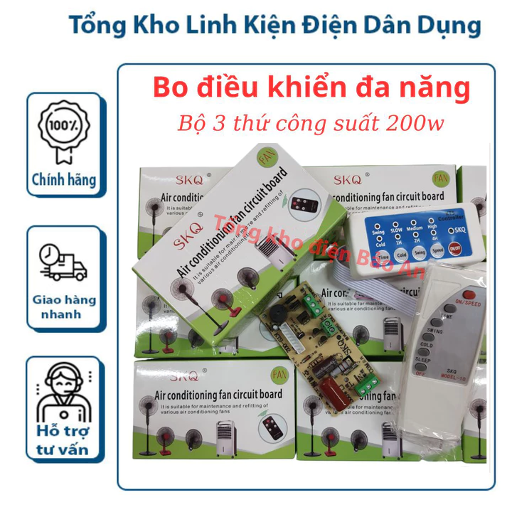 Bo mạch điều khiển quạt từ xa, quạt trần, quạt hơi nước đa năng