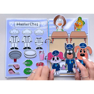 Đồ chơi bóc dán Labrador làm Cảnh Sát, Cứu Hoả, Đầu bếp, Bác Sĩ - đồ chơi thủ công