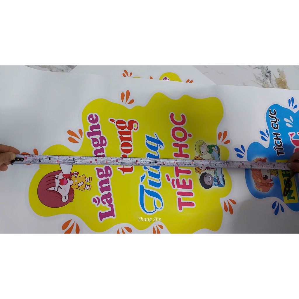 Trang trí lớp: SET 2 TRANH SLOGAN KHẨU HIỆU TRONG LỚP HỌC CHẤT LIỆU DECAN BÓC DÁN