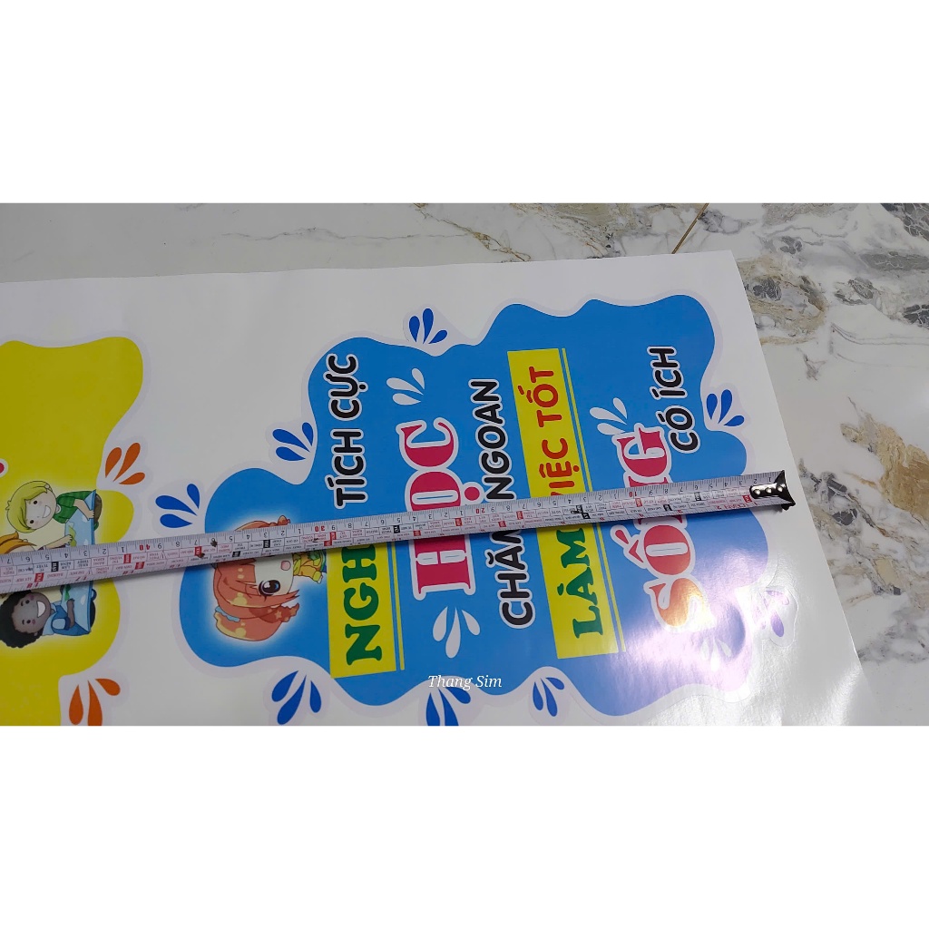Trang trí lớp: SET 2 TRANH SLOGAN KHẨU HIỆU TRONG LỚP HỌC CHẤT LIỆU DECAN BÓC DÁN