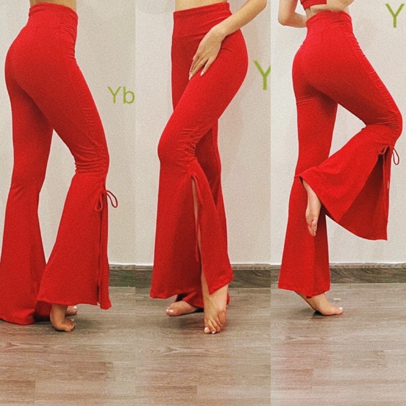 [Chính hãng YBorn ] Quần tập yoga quần ống bass loe cách điệu chất co ...