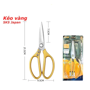 Kéo SK5 của Nhật tay cầm chắc, Lưỡi dao sắt bén, cắt được thực phẩm cứng kể cả thịt gà, xương gà
