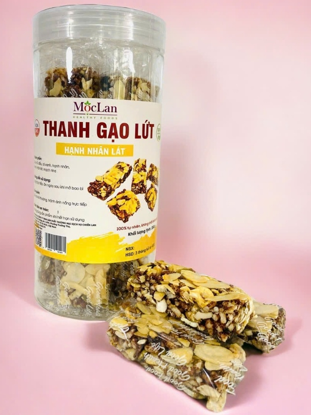 Ảnh Thanh gạo lứt hạnh nhân lát, mix các hạt dinh dưỡng Mộc Lan Healthy 250g, 500g 1