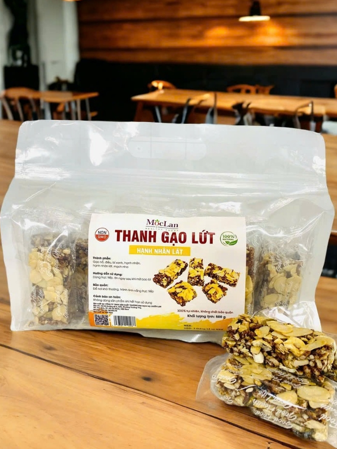 Ảnh Thanh gạo lứt hạnh nhân lát, mix các hạt dinh dưỡng Mộc Lan Healthy 250g, 500g 4