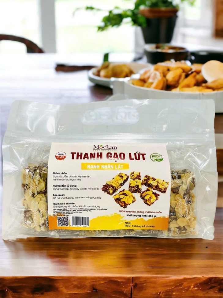 Ảnh Thanh gạo lứt hạnh nhân lát, mix các hạt dinh dưỡng Mộc Lan Healthy 250g, 500g 3