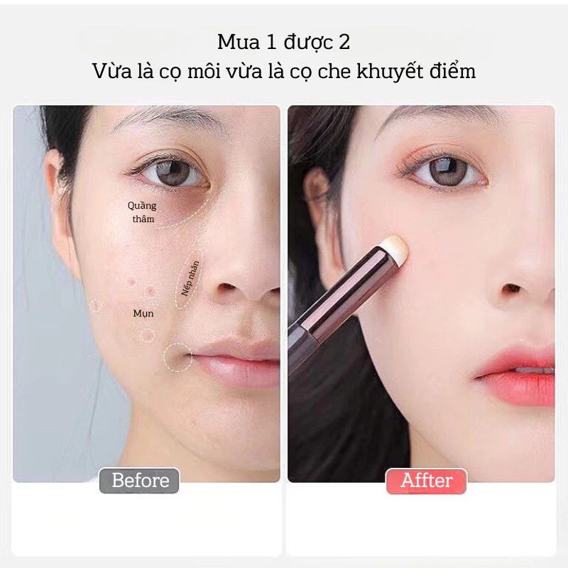 Cọ môi che khuyết điểm - Cọ môi mềm 2 in 1