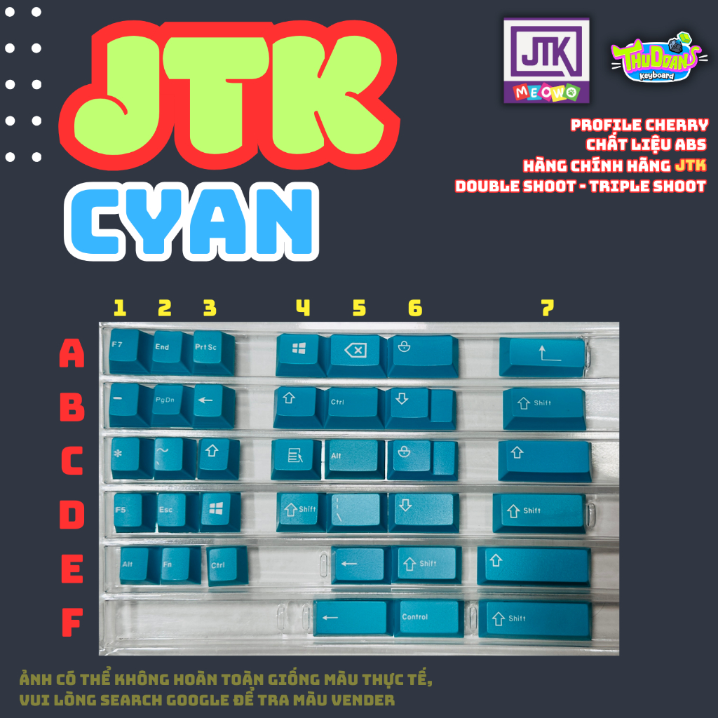 Chính Hãng] KEYCAP CYAN JTK | Keycap (mod) CYAN nền xanh chữ trắng | ABS  Double Shoot | Keycap JTK | Shopee Việt Nam