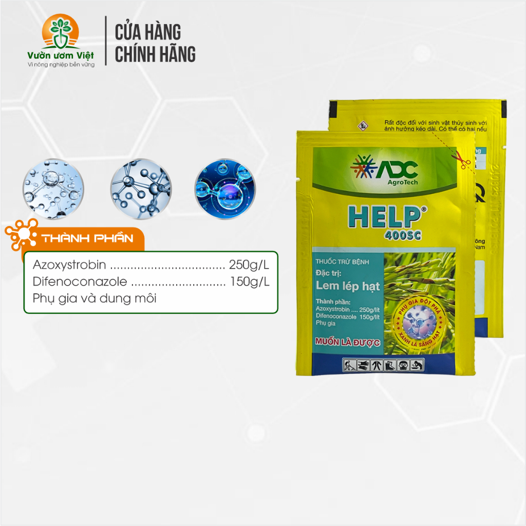 [Gói 15ml] Thuốc trừ bệnh HELP 400SC đặc trị nấm bệnh phổ rộng chính hãng ADC