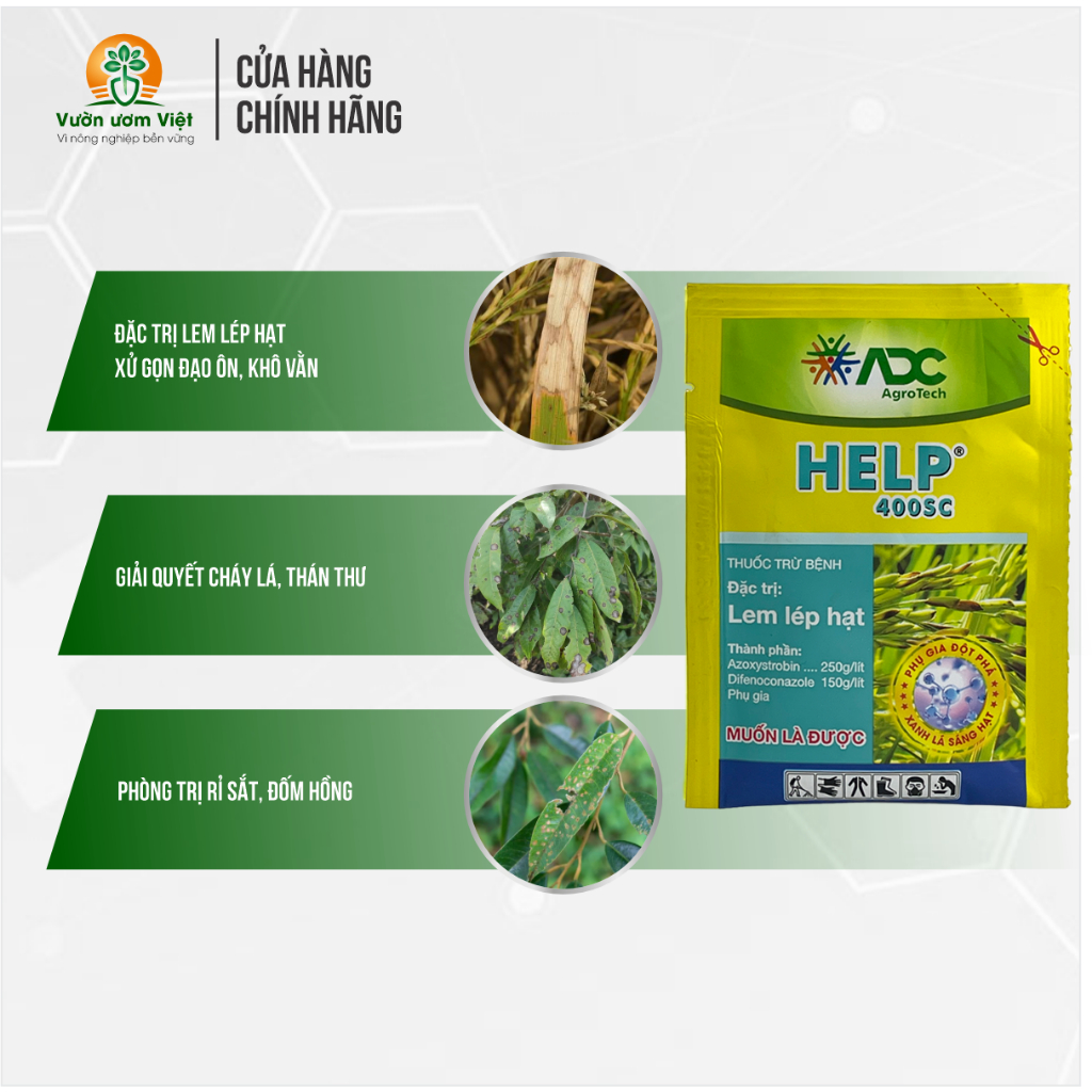[Gói 15ml] Thuốc trừ bệnh HELP 400SC đặc trị nấm bệnh phổ rộng chính hãng ADC