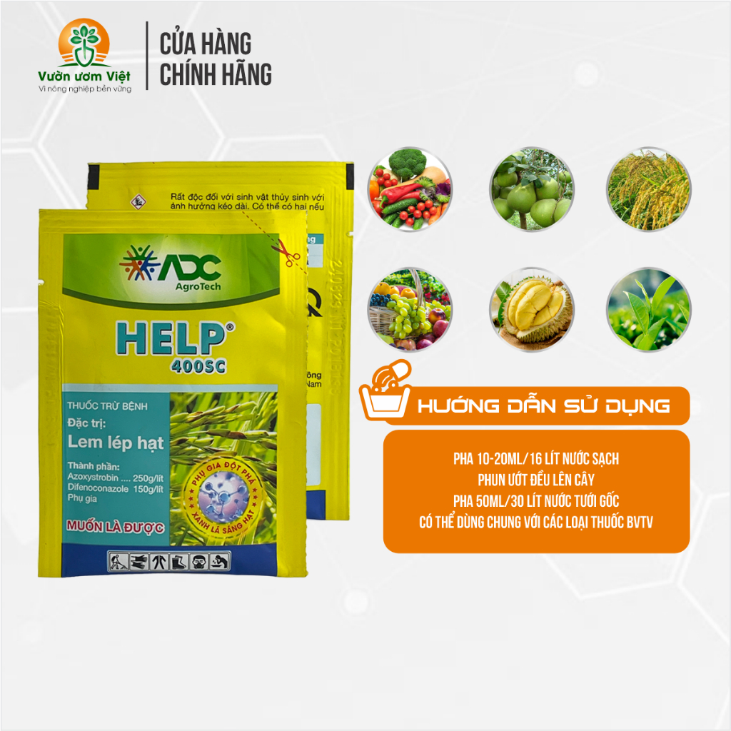 [Gói 15ml] Thuốc trừ bệnh HELP 400SC đặc trị nấm bệnh phổ rộng chính hãng ADC