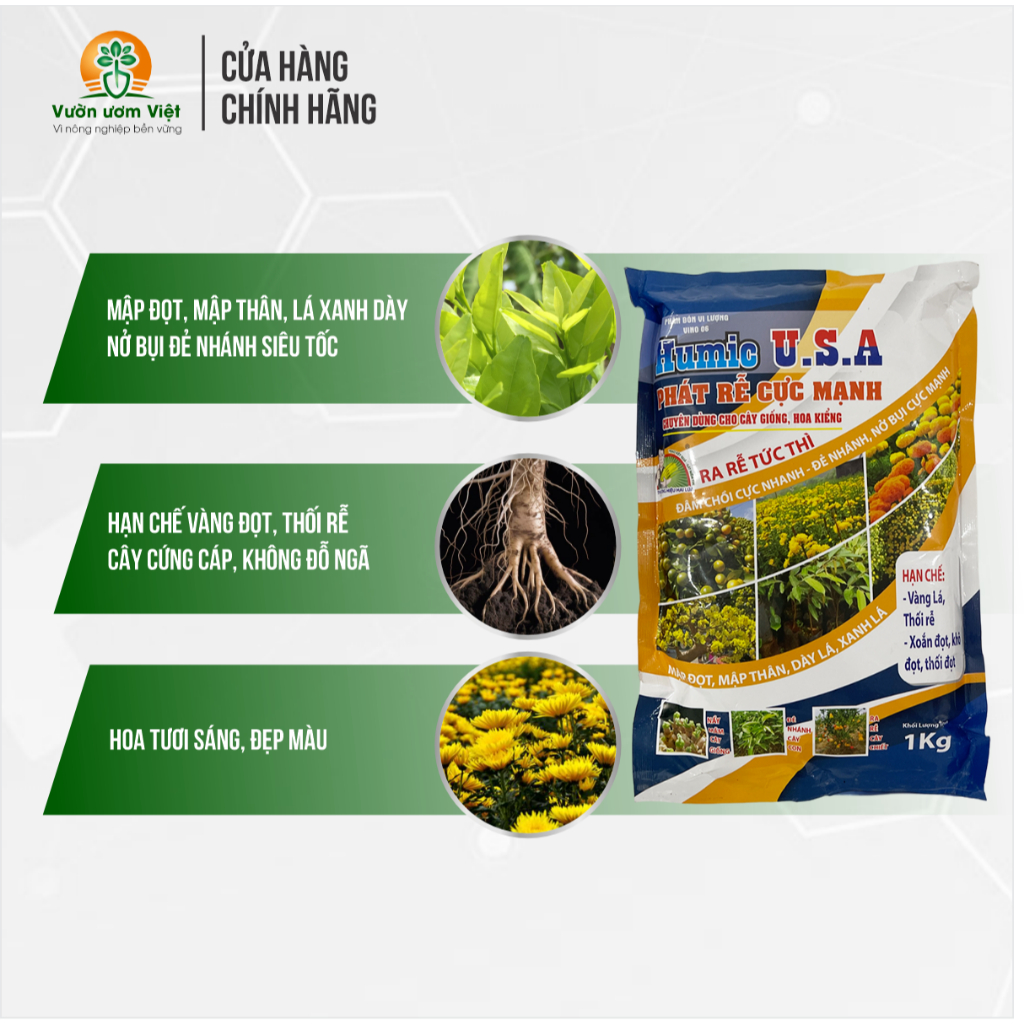 HUMIC USA - hữu cơ bổ sung vi lượng và khoáng chất, đảm bảo cho cây trồng phát triển vượt bậc - 1kg