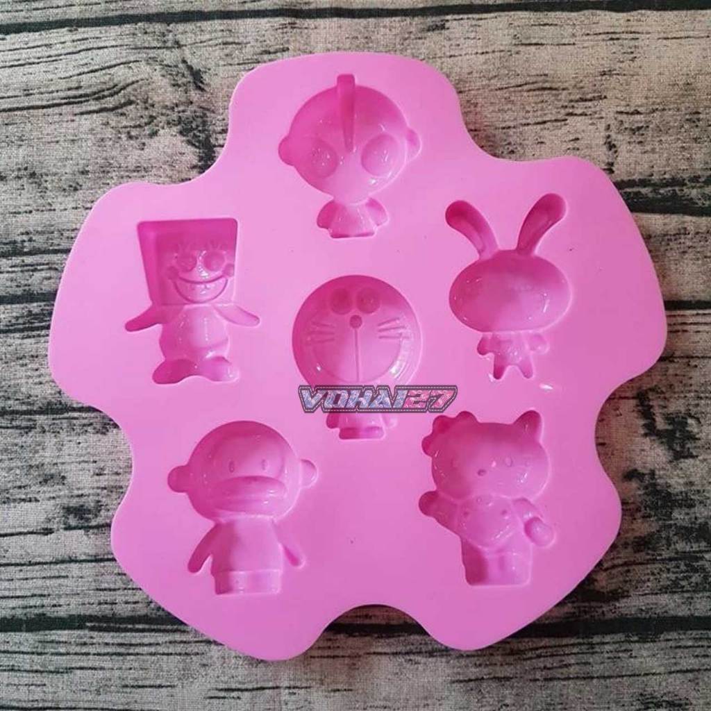 Khuôn silicon hình Doremon Kitty siêu nhân Điện Quang làm rau câu pudding, bánh nướng