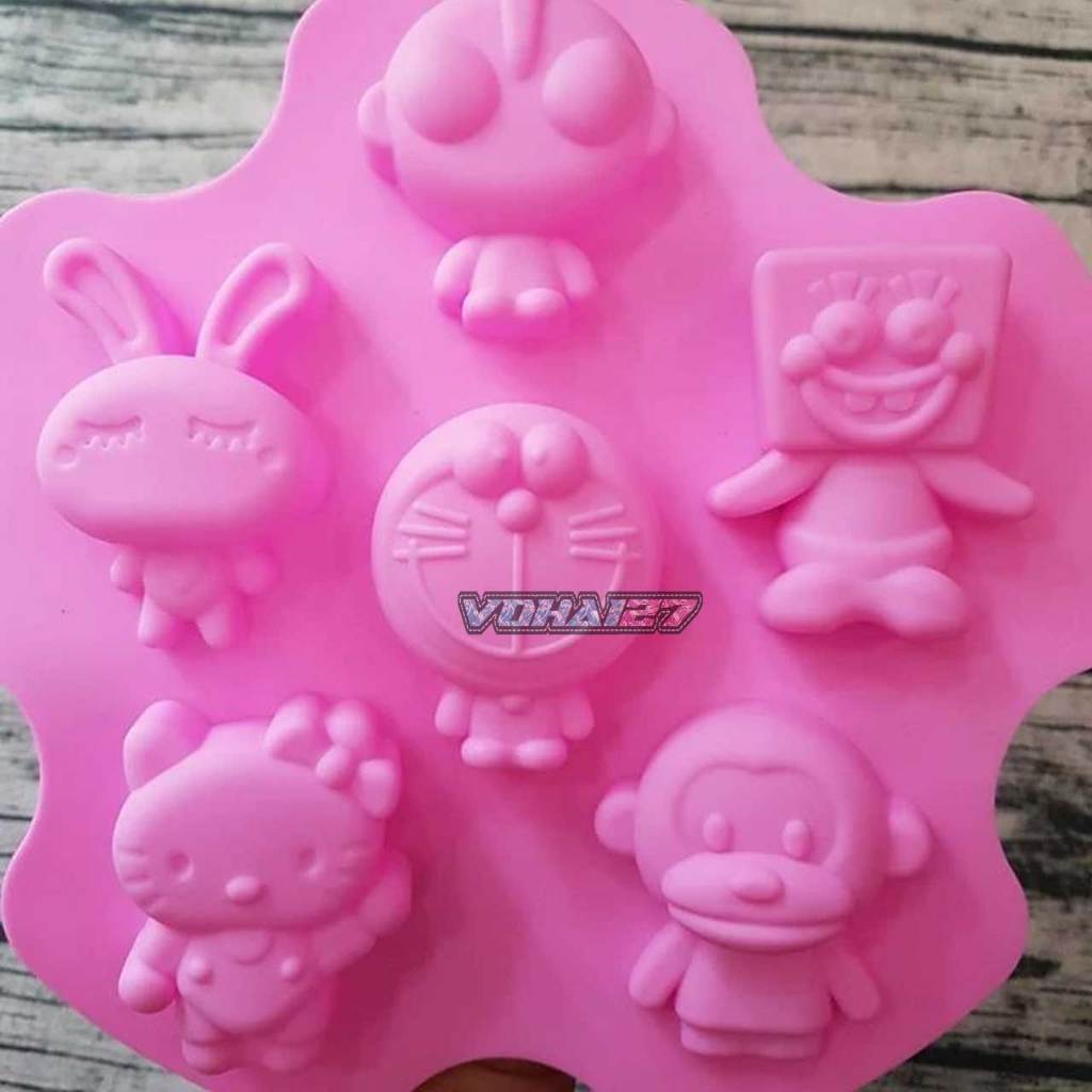 Khuôn silicon hình Doremon Kitty siêu nhân Điện Quang làm rau câu pudding, bánh nướng