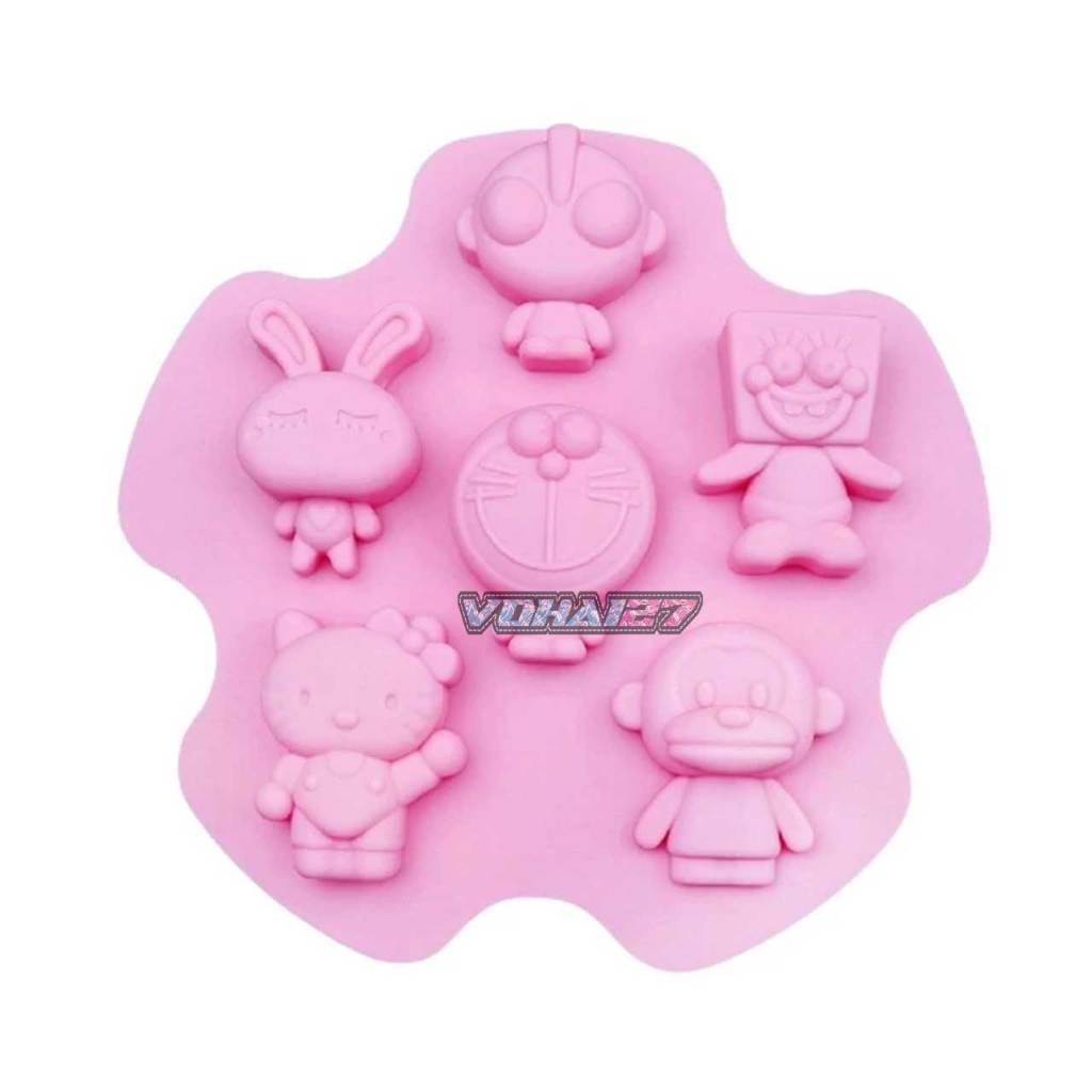 Khuôn silicon hình Doremon Kitty siêu nhân Điện Quang làm rau câu pudding, bánh nướng