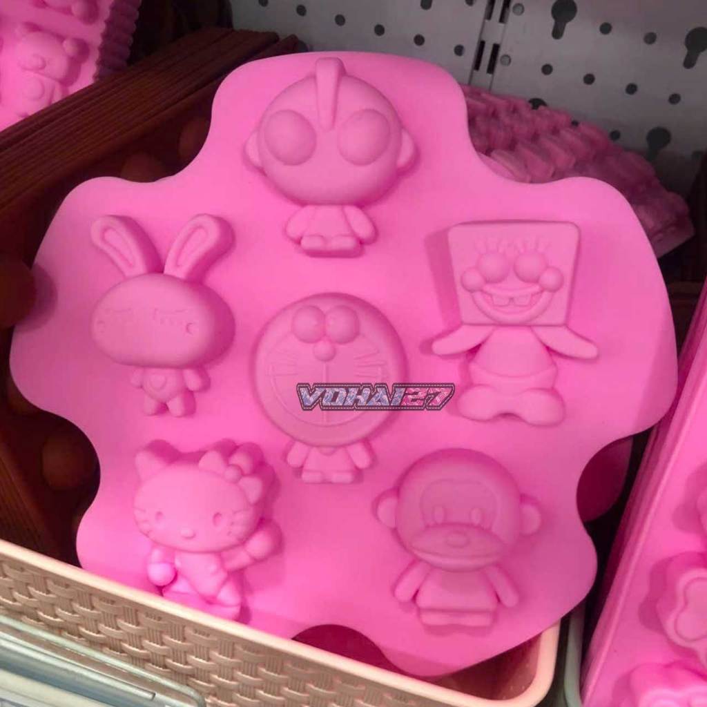 Khuôn silicon hình Doremon Kitty siêu nhân Điện Quang làm rau câu pudding, bánh nướng