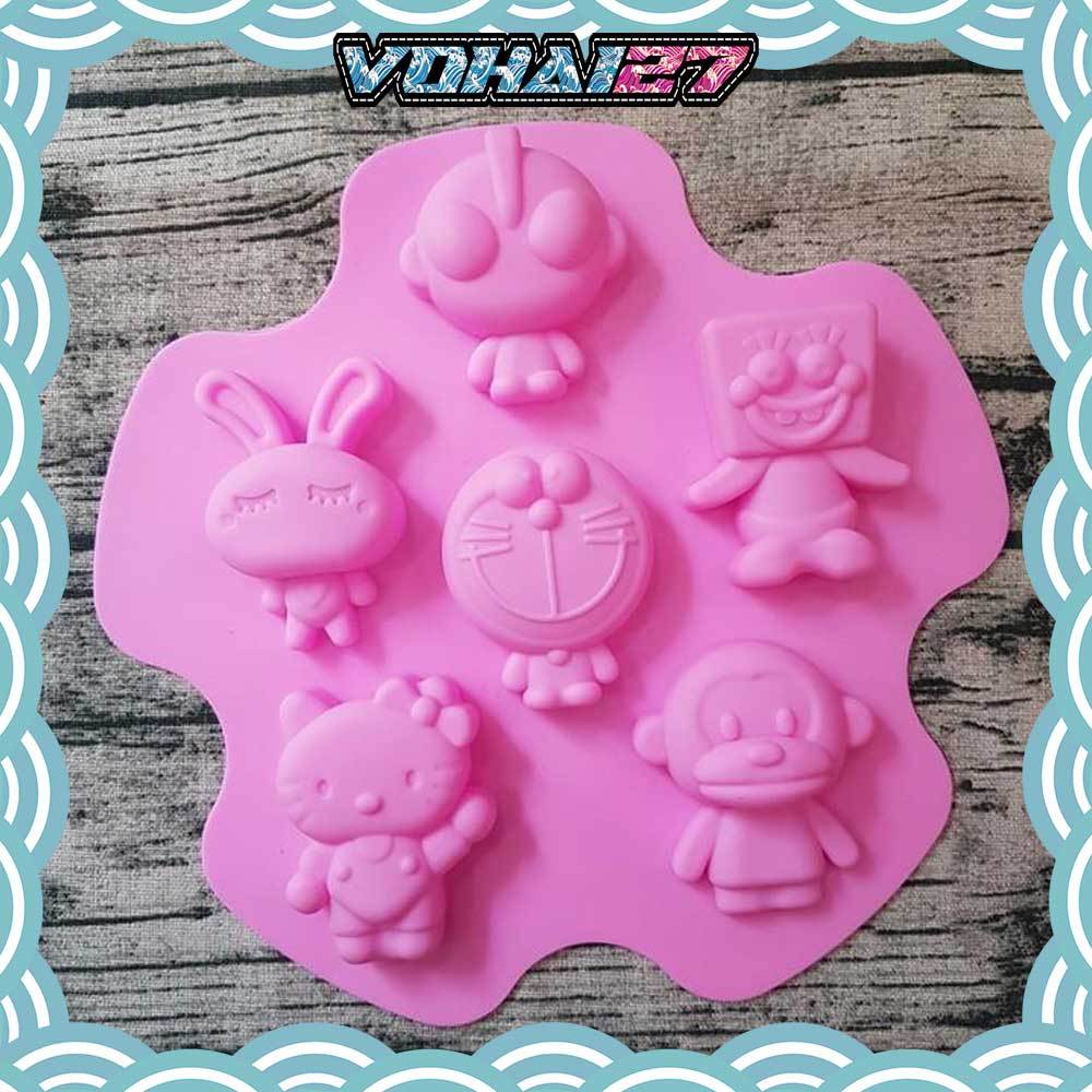 Khuôn silicon hình Doremon Kitty siêu nhân Điện Quang làm rau câu pudding, bánh nướng