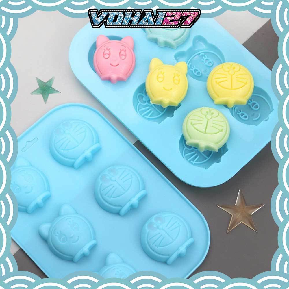 Khuôn silicon 6 hình Doraemon, Doremi Làm Thạch Rau Câu, Pudding, Chocolate Chịu Nhiệt Cao - Bộ sưu tập Doraemon