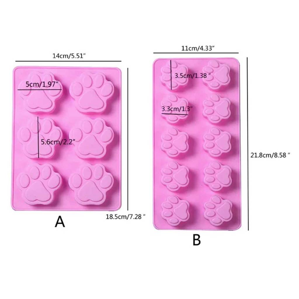 Khuôn silicon 6 chân 10 chân mèo, chân chó dễ thương làm thạch rau câu, pudding, chôclate chịu nhiệt cao
