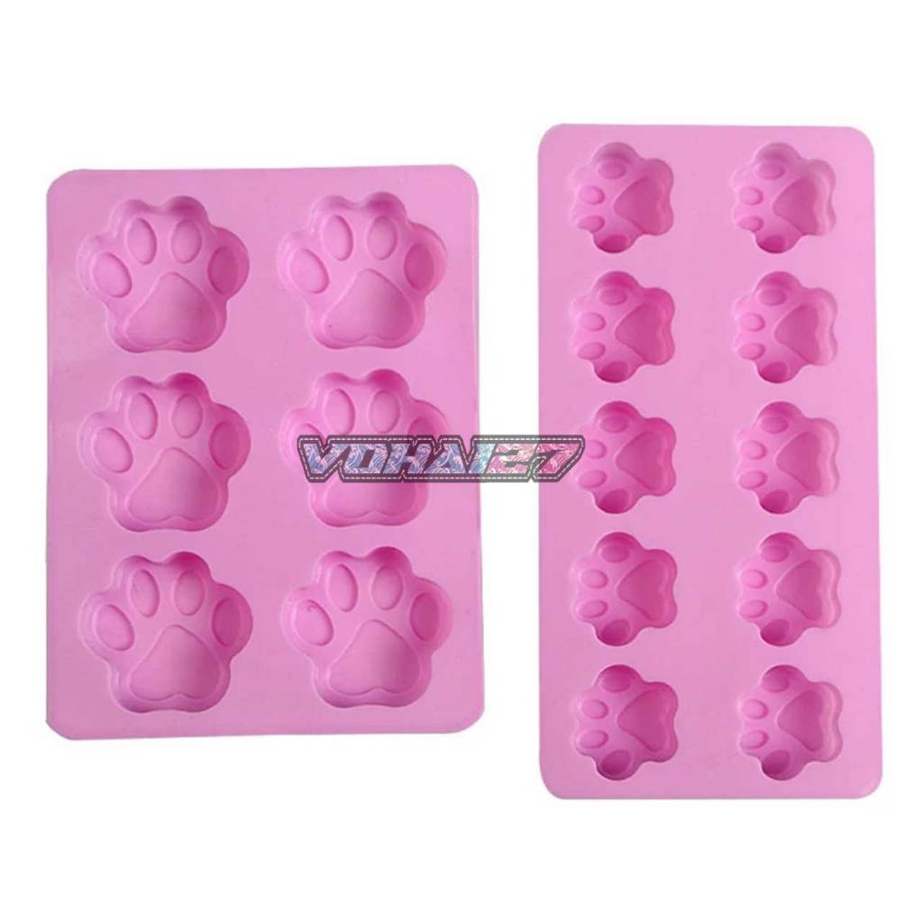 Khuôn silicon 6 chân 10 chân mèo, chân chó dễ thương làm thạch rau câu, pudding, chôclate chịu nhiệt cao