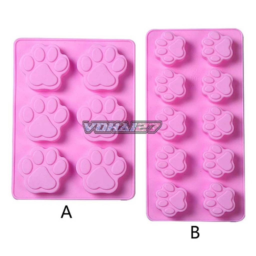 Khuôn silicon 6 chân 10 chân mèo, chân chó dễ thương làm thạch rau câu, pudding, chôclate chịu nhiệt cao