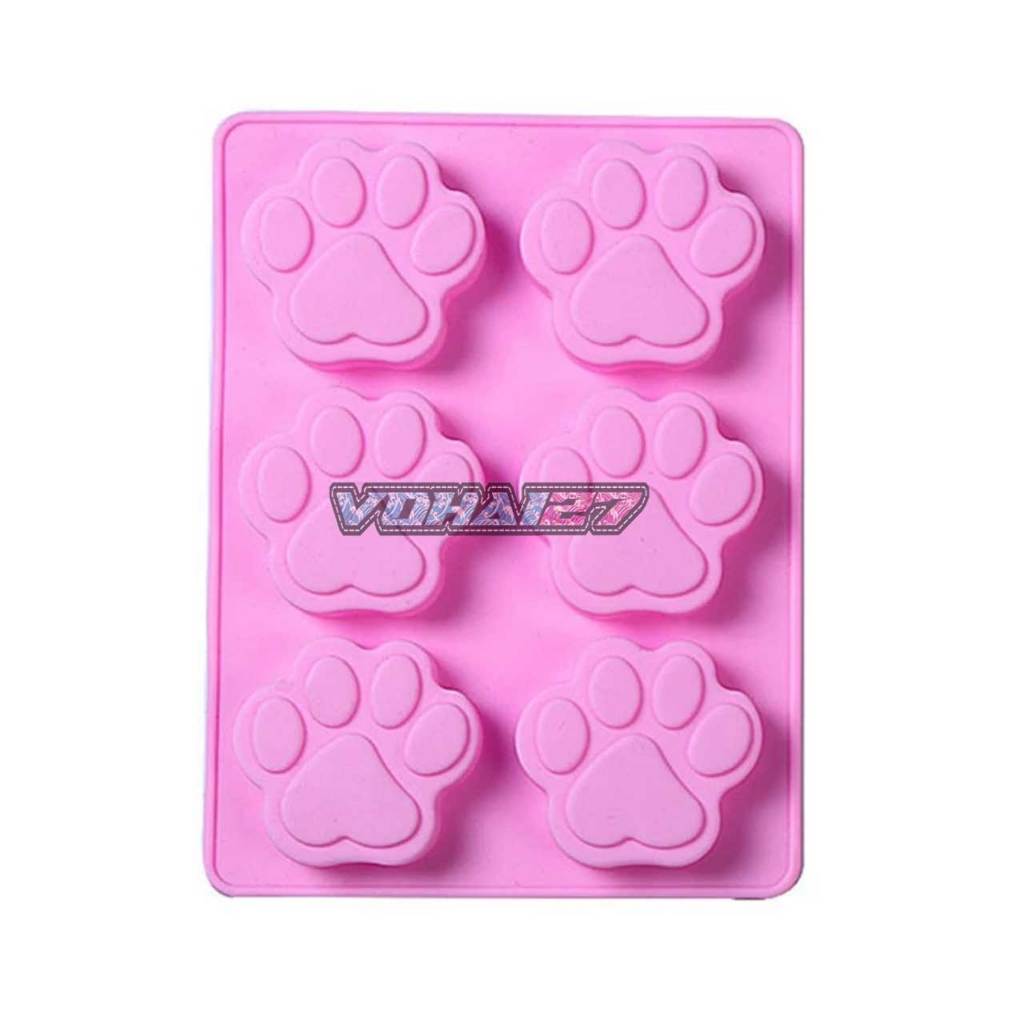 Khuôn silicon 6 chân 10 chân mèo, chân chó dễ thương làm thạch rau câu, pudding, chôclate chịu nhiệt cao