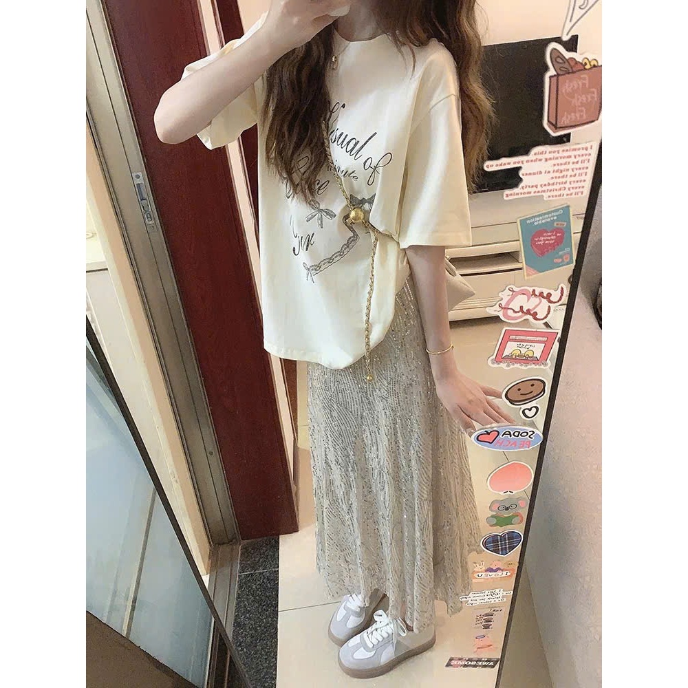 Áo thun nữ ngắn tay in hình Nơ Visual JULY FASHION, Áo thun ngắn tay nữ dáng rộng in hình Chất Cotton 4 chiều mềm đẹp