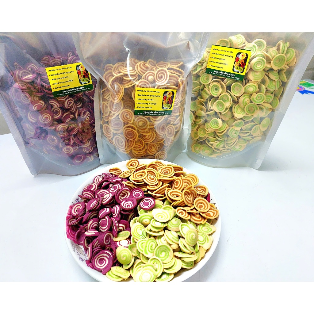 500g Bánh Tai Heo Nhí Mix 3 vị Tùy chọn: Truyền thống/ Trà xanh/Khoai môn