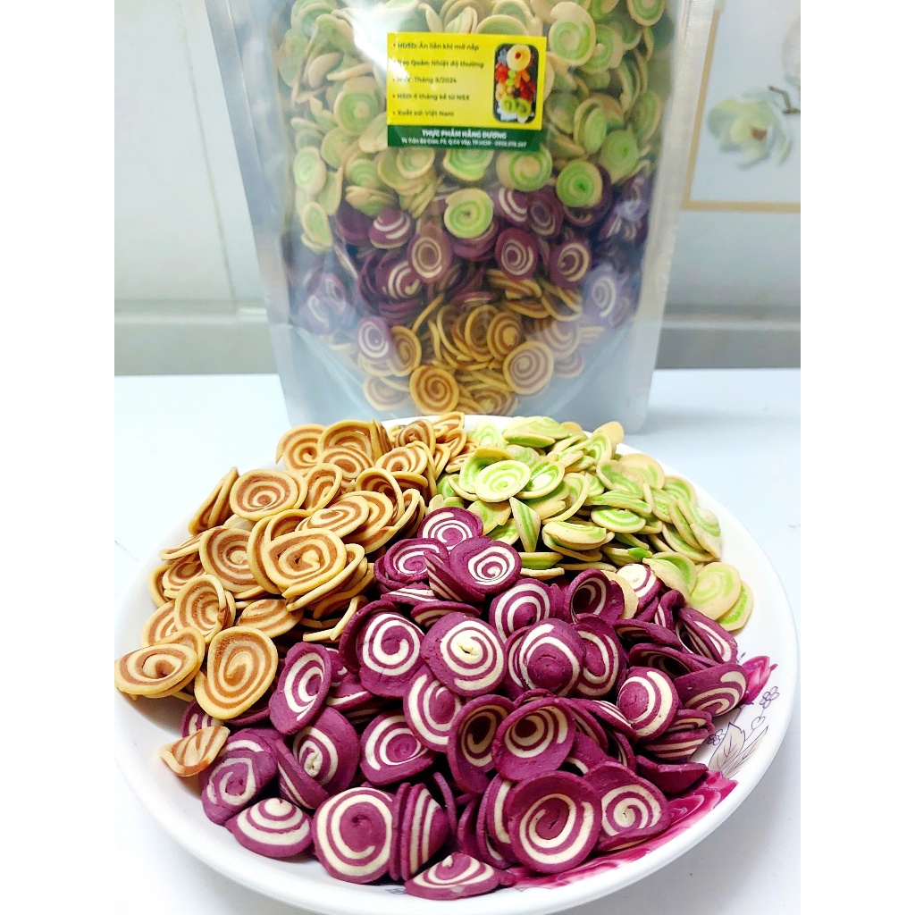 500g Bánh Tai Heo Nhí Mix 3 vị Tùy chọn: Truyền thống/ Trà xanh/Khoai môn