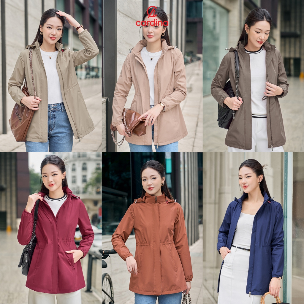 Ảnh Áo khoác jacket nữ An Lành CARDINA chất liệu gió tráng nhựa 50D cản gió cản nước kiểu dáng trẻ trung 4JKF02 4