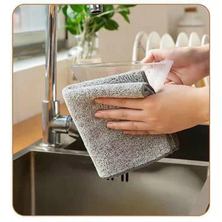 Khăn Lau Bếp Sợi Than Tre 2 Lớp, Thay Thế Khăn Giấy, Chống Dầu Mỡ, Không Hôi Nhớt (25x25cm)