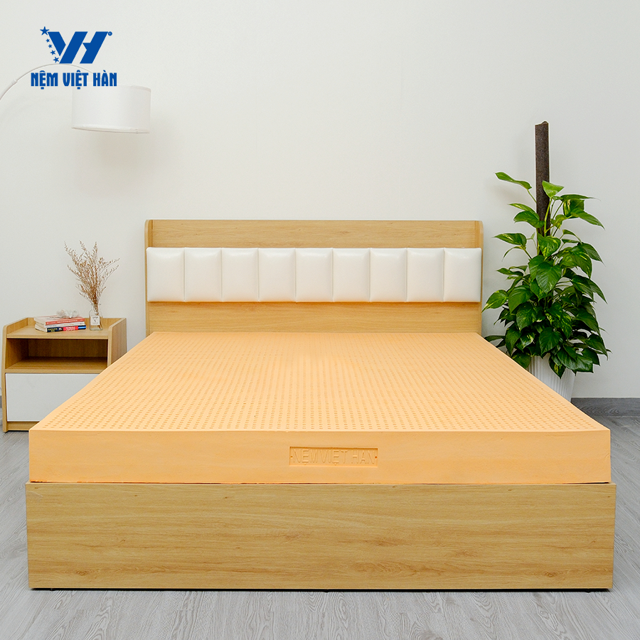 Ảnh Nệm cao su thiên nhiên nguyên khối Việt Hàn Luxury - Đàn Hồi, Êm Ái - Bảo hành 15 Năm 3