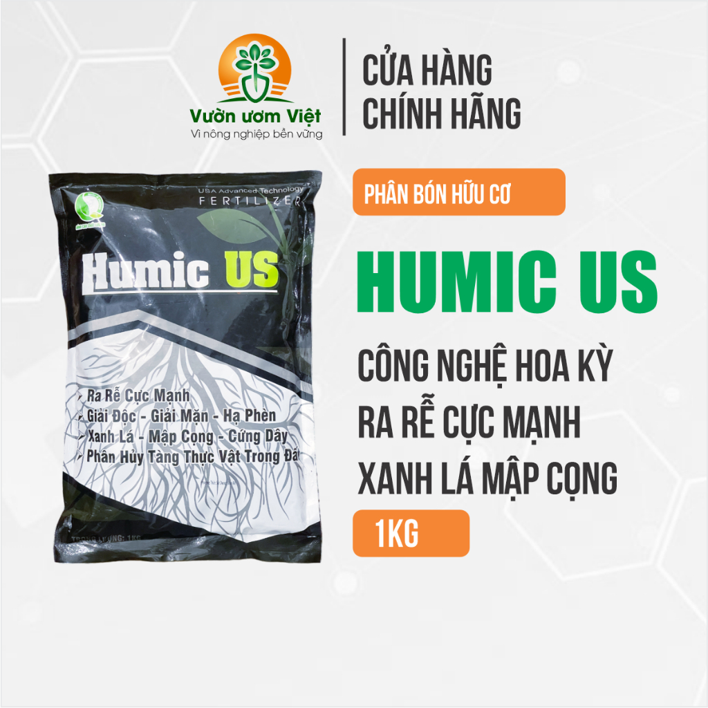 Phân bón HUMIC US bổ sung khoáng chất, phương pháp thay thế phân bón hóa học hiệu quả - 1kg