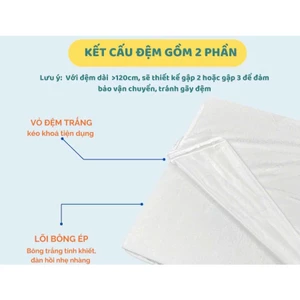 Đệm bông ép nhiều kích thước cho giường gỗ của bé, Nệm bông ép êm ái bảo vệ lưng bé
