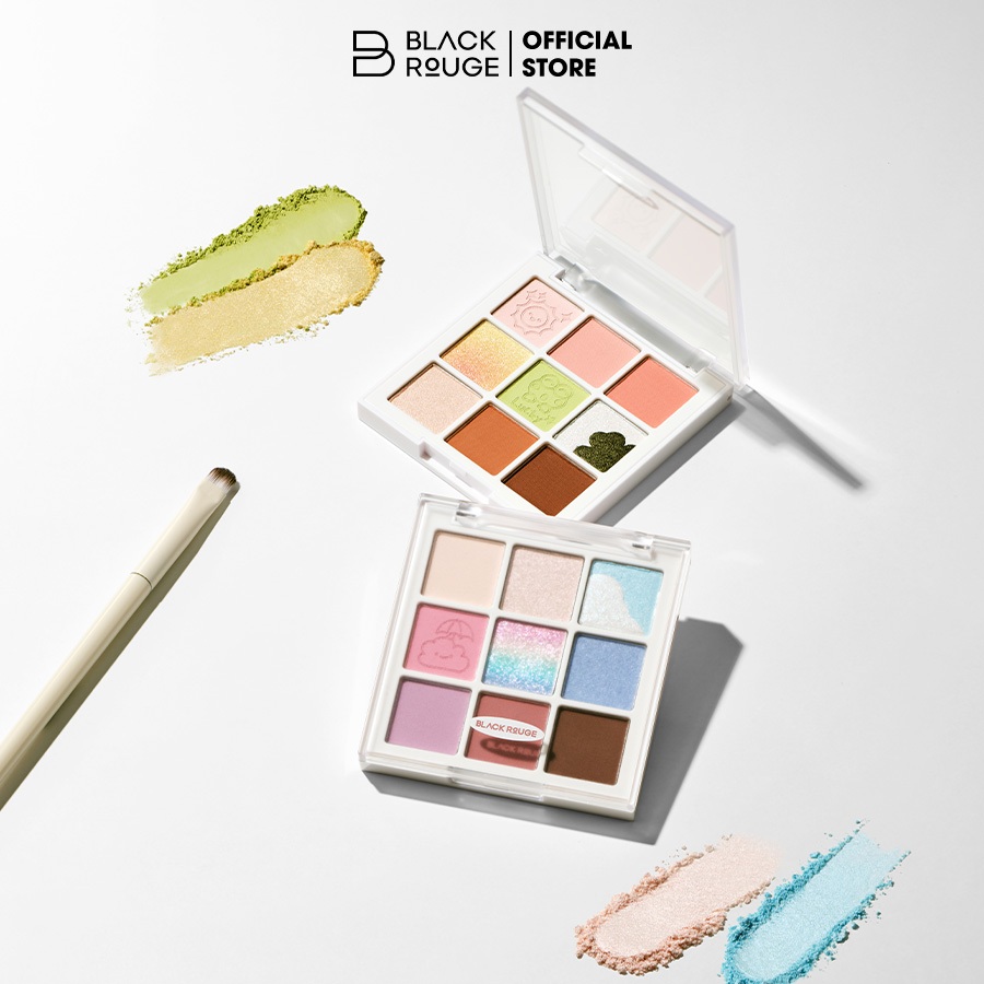 Ảnh Bảng Phấn Mắt 9 Ô Màu Có Highlight Black Rouge Colordation Mood Palette - Weather Zip 1