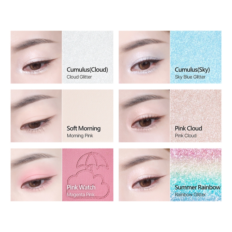 Ảnh Bảng Phấn Mắt 9 Ô Màu Có Highlight Black Rouge Colordation Mood Palette - Weather Zip 3