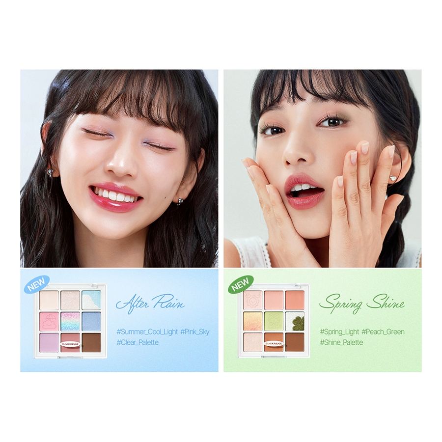 Ảnh Bảng Phấn Mắt 9 Ô Màu Có Highlight Black Rouge Colordation Mood Palette - Weather Zip 2