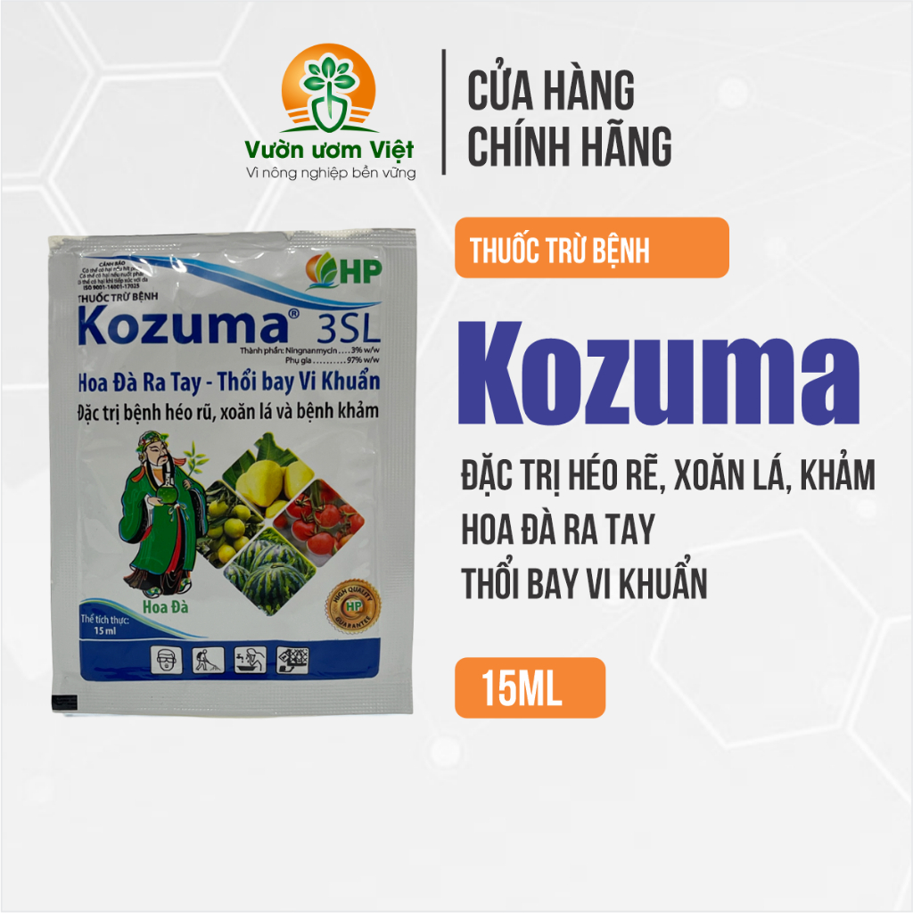 Kozuma 3SL trừ vi khuẩn gây héo xanh, bạc lá, lở cổ rễ và các bệnh khác trên cây trồng - 15ml