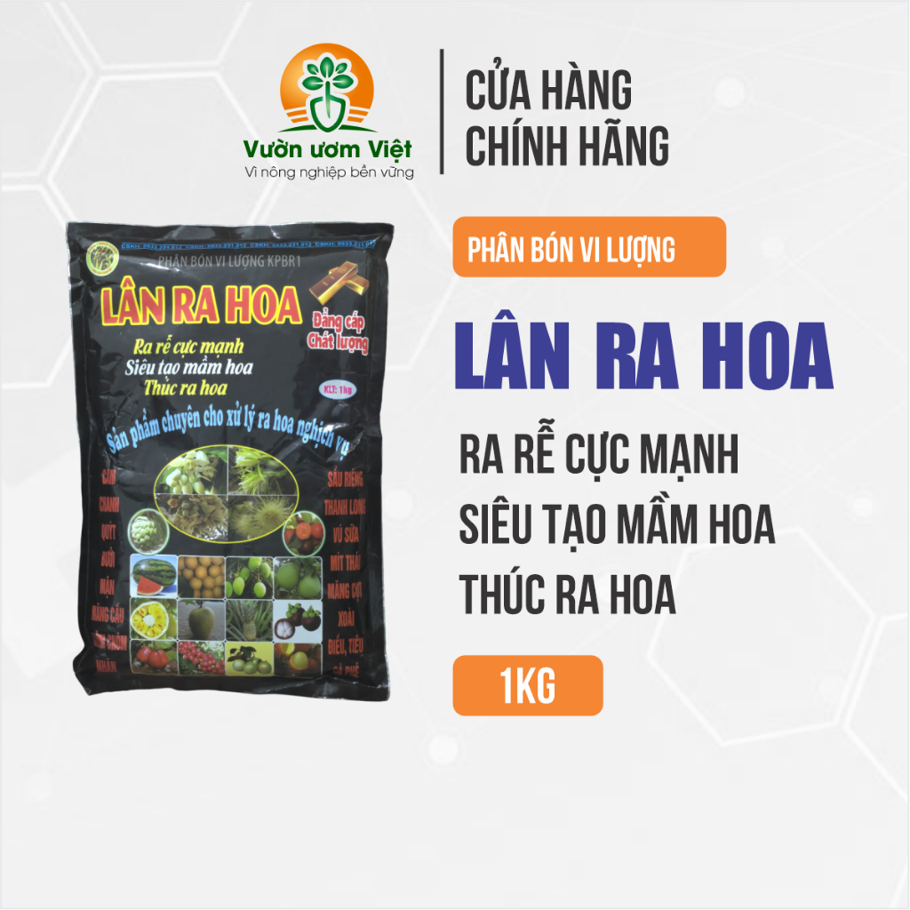 Phân bón LÂN RA HOA chuyên tạo mầm hoa, kích ra hoa, dưỡng hoa đẹp, khỏe, hạn chế rụng hoa - 1kg
