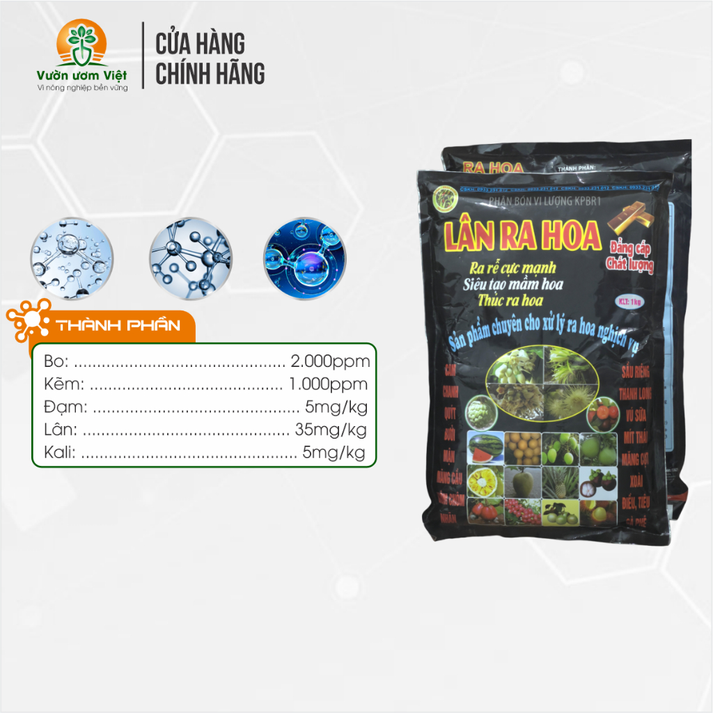Phân bón LÂN RA HOA chuyên tạo mầm hoa, kích ra hoa, dưỡng hoa đẹp, khỏe, hạn chế rụng hoa - 1kg