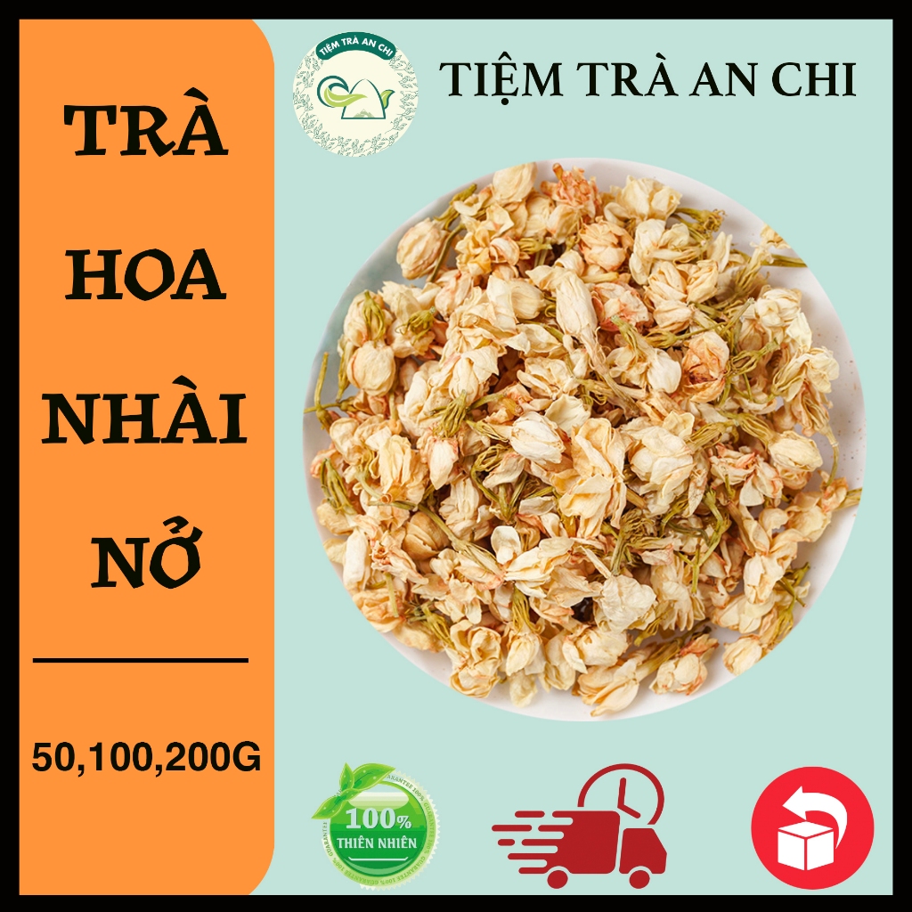 50g, 100g, 200g Trà Hoa Nhài (hoa Lài) nở Sấy Khô Nguyên Bông - Chống oxy hóa, giảm cân, an thần