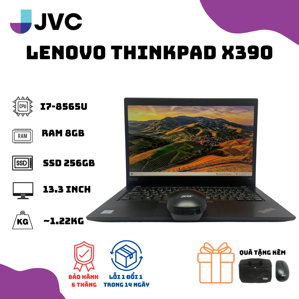 Laptop xách tay giá rẻ lenovo Thinkpad X390 | I7 – 8565U | Ram 8GB