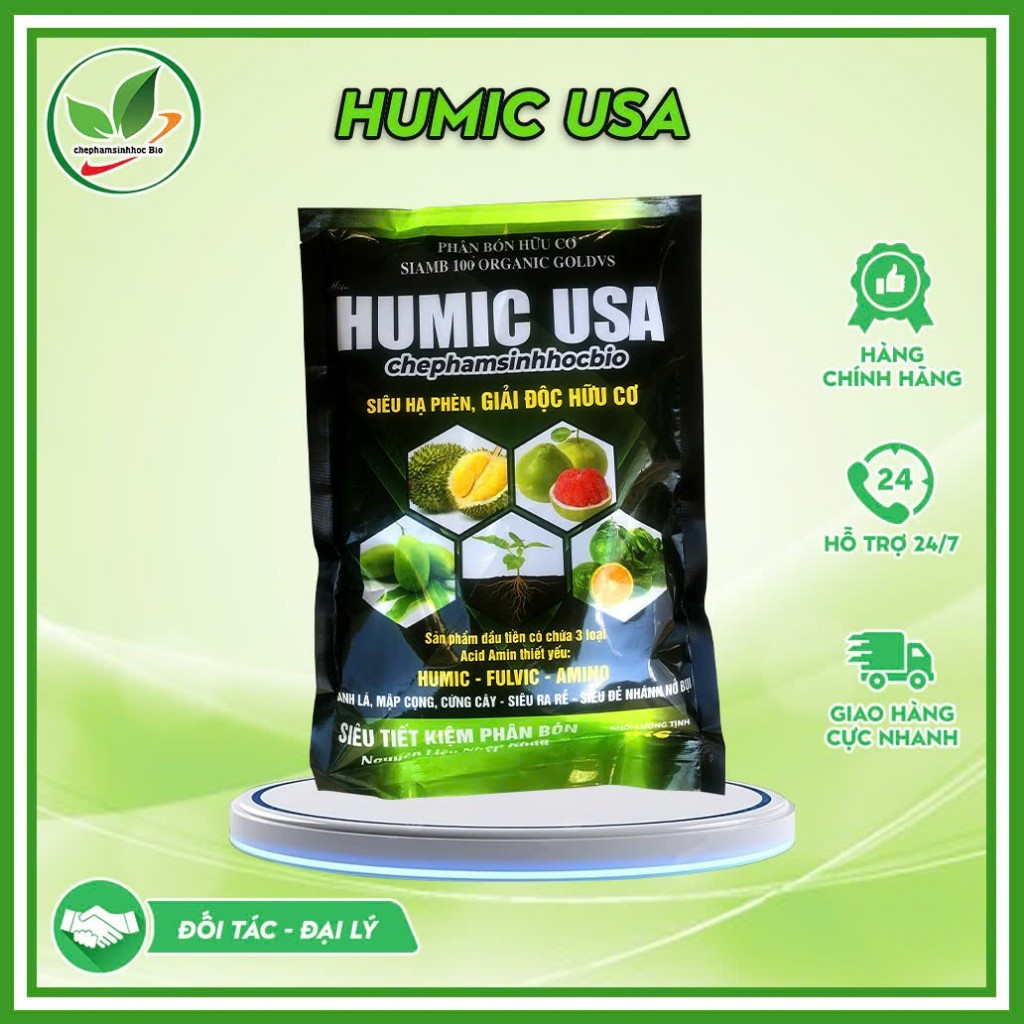 Phân Bón hữu cơ HUMIC USA, siêu hạ phèn, giải độc hữu cơ. Túi 1kg