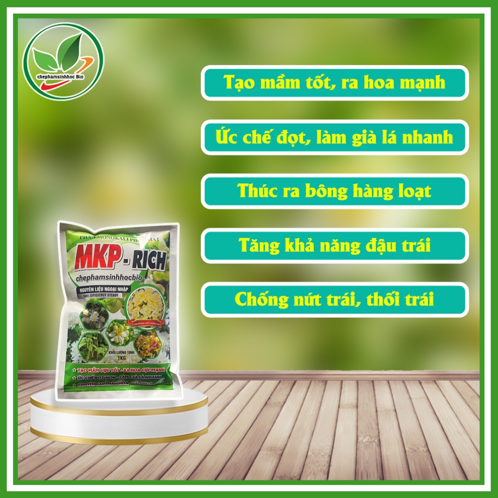 Phân MKP - RICH, Tạo mầm cực tốt - ra hoa cực mạnh, ức chế đọt non - làm già lá nhanh,.... Túi 1kg