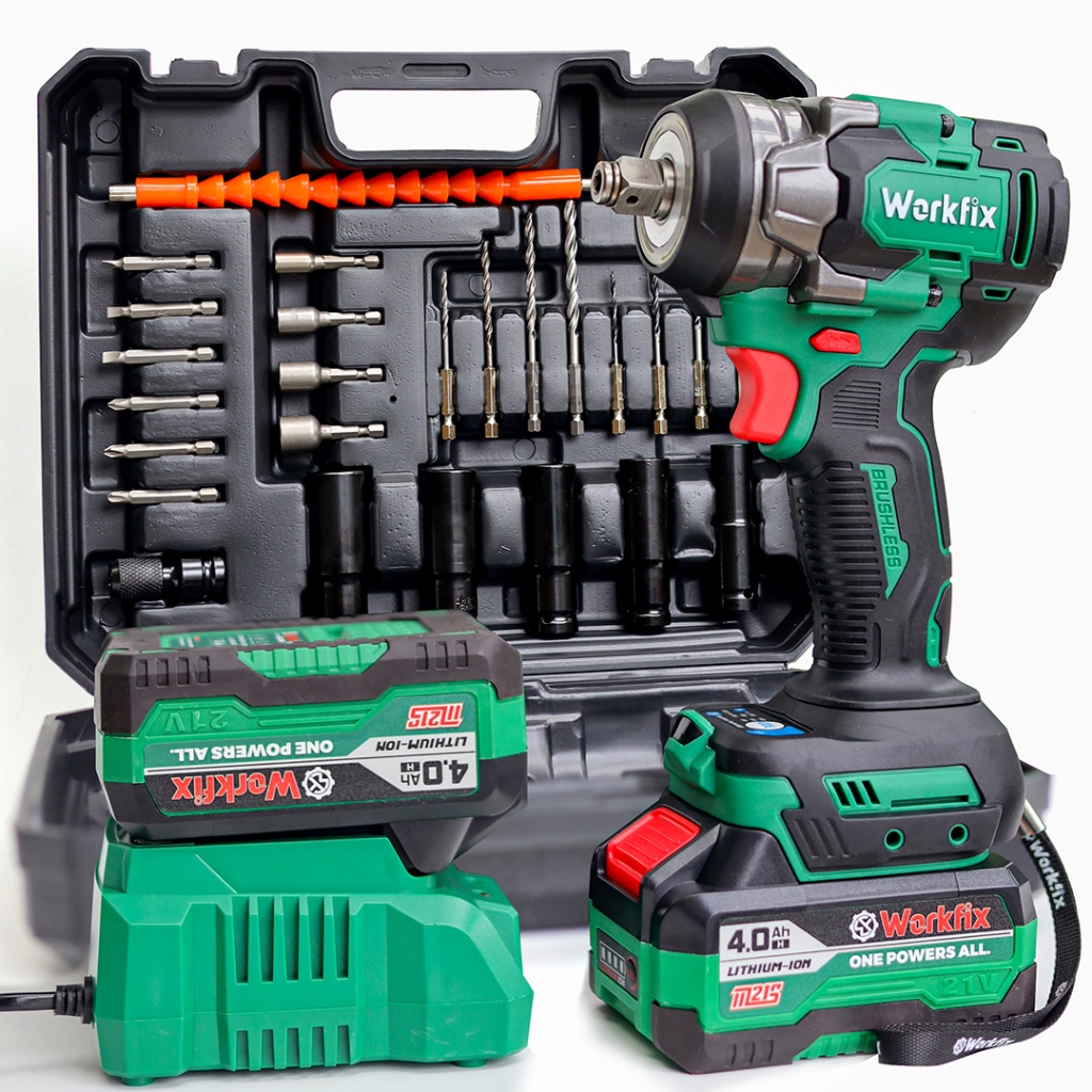 [TẶNG 26 PHỤ KIỆN] Máy Siết Bulong Workfix WF-IW470N - Điều Tốc 3 Cấp - Chuyên Mở Ốc Bé Hơn 28mmTính Năng