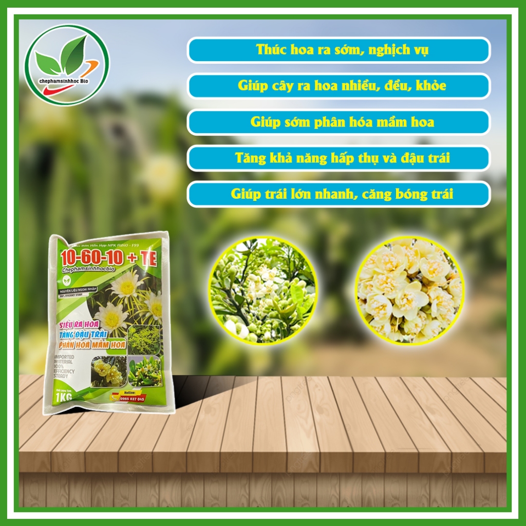 Phân bón hỗn hợp 10 - 60 -10 + TE. Túi 1kg