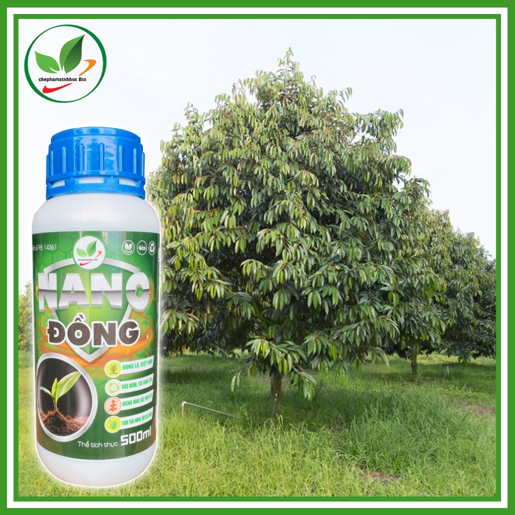 NANO Đồng, diệt nấm, rửa vườn, tẩy rong rêu, không nóng rát, mát cây, thẩm thấu nhanh. Chai 500ml