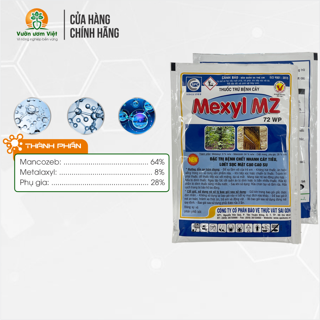 Thuốc trừ bệnh Mexyl MZ 720WP chuyên trị thán thư, mốc sương, thối nhũn, sương mai - 100gr