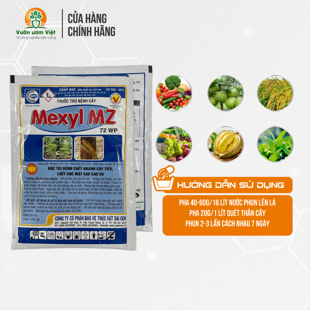 Thuốc trừ bệnh Mexyl MZ 720WP chuyên trị thán thư, mốc sương, thối nhũn, sương mai - 100gr