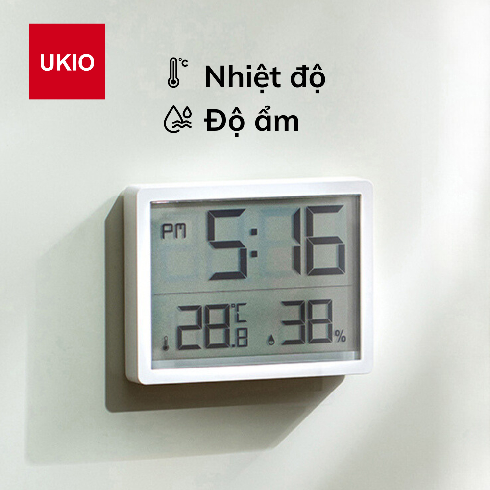 Nhiệt kế phòng UKIO màn hình siêu mỏng, độ ấm, nhiệt độ chính xác ...