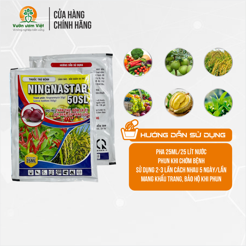 Thuốc trừ bệnh Ningnastar 5SL trị héo xanh, bạc lá, lở cổ rễ - khắc tinh vi khuẩn hại cây trồng 25ml